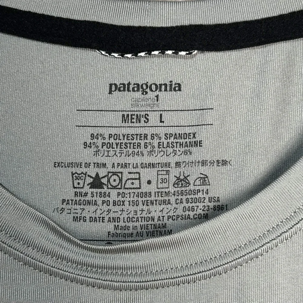 Patagonia Capilene 1 Silkweight Baselayer Shirt Men's Medium Gray Short Sleeve - Picture 4 of 5